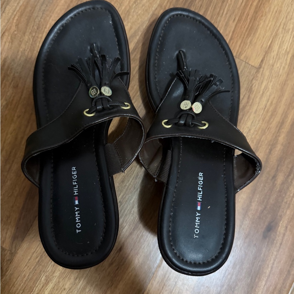 Tommy Hilfiger Women's Brown Sandals with Tassel